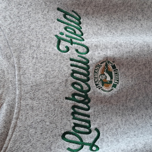 J. America size L woman's Lambeau Field speckled grey hooded sweatshirt - Picture 2 of 5